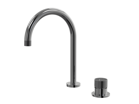 Tapware ParTaps IDK Marble Hob Mixer Set Colour: Black Sapphire Insert: Nero Marble Place & Palette