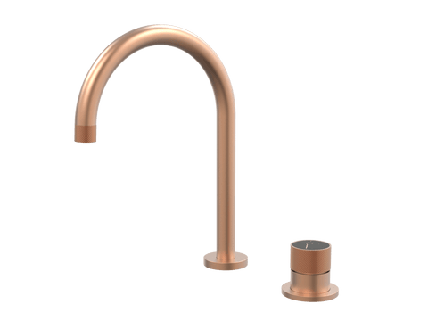 Tapware ParTaps IDK Marble Hob Mixer Set Colour: Brushed Copper Insert: Nero Marble Place & Palette