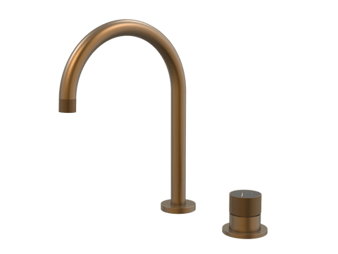 Tapware ParTaps IDK Marble Hob Mixer Set Colour: Burnished Insert: Nero Marble Place & Palette