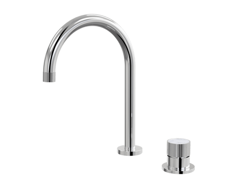 Tapware ParTaps IDK Marble Hob Mixer Set Colour: Chrome Insert: Bianco Marble Place & Palette