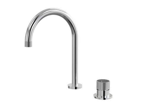 Tapware ParTaps IDK Marble Hob Mixer Set Colour: Chrome Insert: Nero Marble Place & Palette
