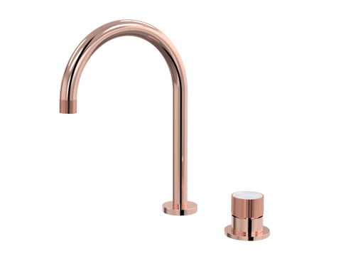 Tapware ParTaps IDK Marble Hob Mixer Set Colour: Copper Insert: Bianco Marble Place & Palette