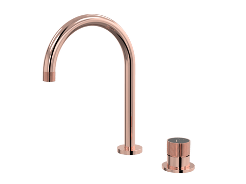 Tapware ParTaps IDK Marble Hob Mixer Set Colour: Copper Insert: Nero Marble Place & Palette