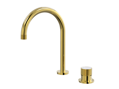Tapware ParTaps IDK Marble Hob Mixer Set Colour: Gold Insert: Bianco Marble Place & Palette