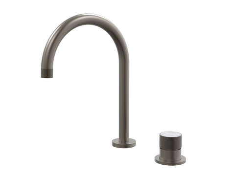 Tapware ParTaps IDK Marble Hob Mixer Set Colour: Gunmetal Insert: Bianco Marble Place & Palette