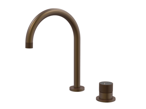 Tapware ParTaps IDK Marble Hob Mixer Set Colour: Native Brass Insert: Nero Marble Place & Palette