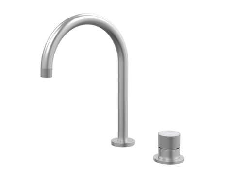 Tapware ParTaps IDK Marble Hob Mixer Set Colour: Satin Pearl Insert: Bianco Marble Place & Palette