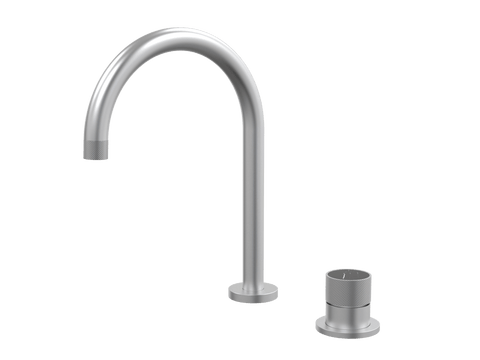Tapware ParTaps IDK Marble Hob Mixer Set Colour: Satin Pearl Insert: Nero Marble Place & Palette