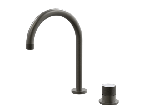 Tapware ParTaps IDK Marble Hob Mixer Set Colour: Volcanic Grey Insert: Bianco Marble Place & Palette