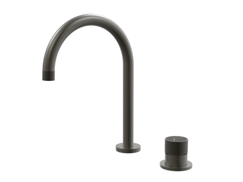 Tapware ParTaps IDK Marble Hob Mixer Set Colour: Volcanic Grey Insert: Nero Marble Place & Palette