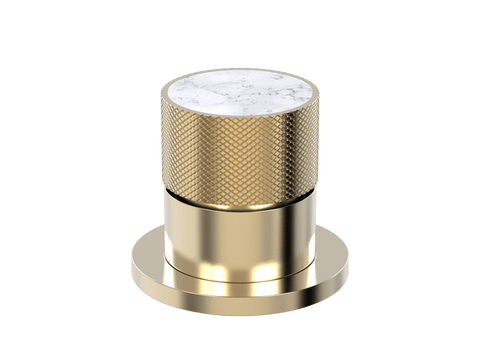 Tapware ParTaps IDK Marble Hob Mixer Colour: Brushed Brass Gold Insert: Bianco Marble Place & Palette