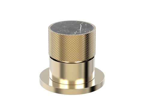 Tapware ParTaps IDK Marble Hob Mixer Colour: Brushed Brass Gold Insert: Nero Marble Place & Palette
