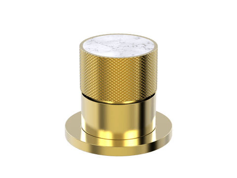 Tapware ParTaps IDK Marble Hob Mixer Colour: Brushed Gold Insert: Bianco Marble Place & Palette