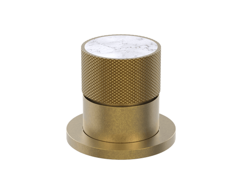 Tapware ParTaps IDK Marble Hob Mixer Colour: Rumbled Brass Insert: Bianco Marble Place & Palette