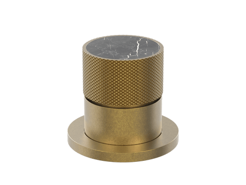 Tapware ParTaps IDK Marble Hob Mixer Colour: Rumbled Brass Insert: Nero Marble Place & Palette