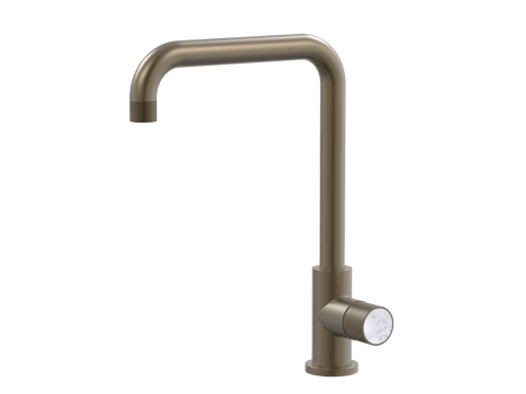 Tapware ParTaps IDK Marble Sink 90 Degree Mixer Colour: Antique Bronze Insert: Bianco Marble Place & Palette
