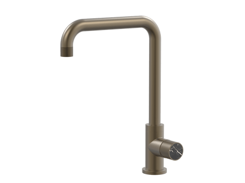 Tapware ParTaps IDK Marble Sink 90 Degree Mixer Colour: Antique Bronze Insert: Nero Marble Place & Palette