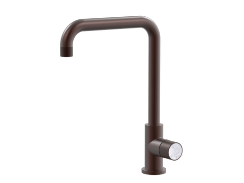 Tapware ParTaps IDK Marble Sink 90 Degree Mixer Colour: Antique Copper Insert: Bianco Marble Place & Palette
