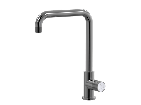 Tapware ParTaps IDK Marble Sink 90 Degree Mixer Colour: Black Sapphire Insert: Bianco Marble Place & Palette