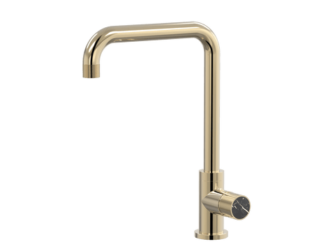 Tapware ParTaps IDK Marble Sink 90 Degree Mixer Colour: Brass Gold Insert: Nero Marble Place & Palette