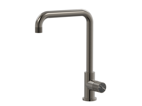 Tapware ParTaps IDK Marble Sink 90 Degree Mixer Colour: Brushed Gunmetal Insert: Nero Marble Place & Palette