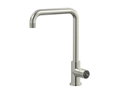 Tapware ParTaps IDK Marble Sink 90 Degree Mixer Colour: Brushed Nickel Insert: Nero Marble Place & Palette