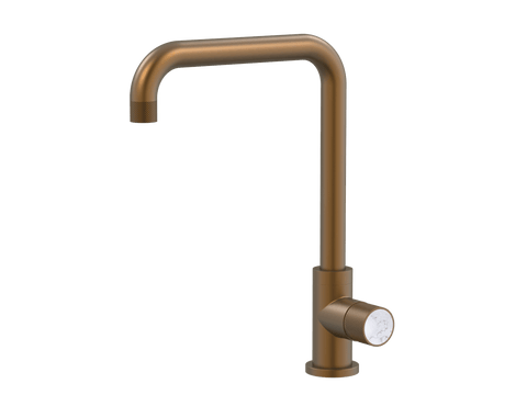 Tapware ParTaps IDK Marble Sink 90 Degree Mixer Colour: Burnished Insert: Bianco Marble Place & Palette