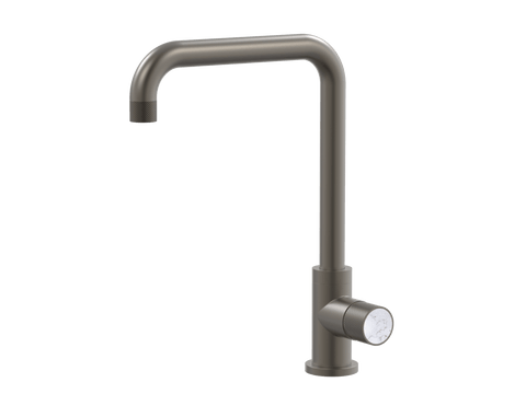 Tapware ParTaps IDK Marble Sink 90 Degree Mixer Colour: Gunmetal Insert: Bianco Marble Place & Palette