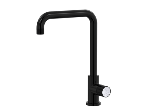 Tapware ParTaps IDK Marble Sink 90 Degree Mixer Colour: Midnight Black Insert: Bianco Marble Place & Palette