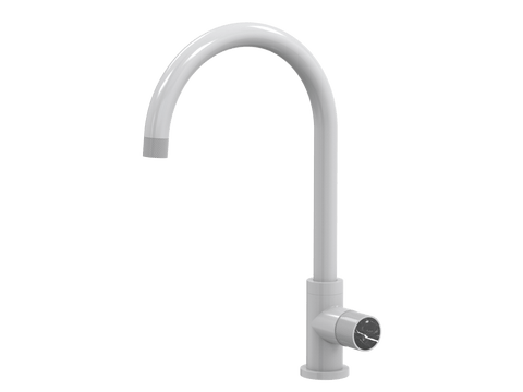 Tapware ParTaps IDK Marble Sink Gooseneck Mixer Colour: Chrome Insert: Bianco Marble Place & Palette
