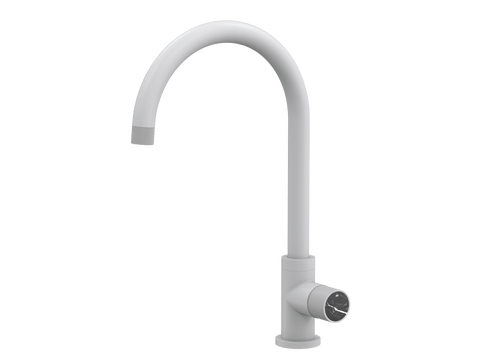 Tapware ParTaps IDK Marble Sink Gooseneck Mixer Colour: Chrome Insert: Bianco Marble Place & Palette