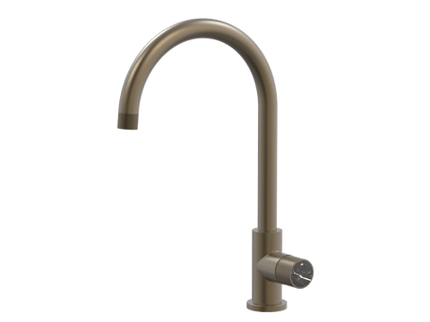 Tapware ParTaps IDK Marble Sink Gooseneck Mixer Colour: Antique Bronze Insert: Nero Marble Place & Palette