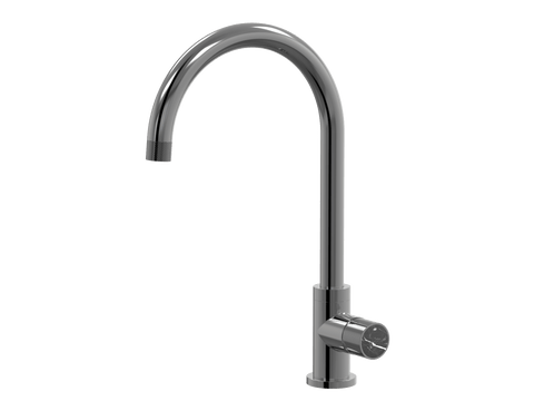 Tapware ParTaps IDK Marble Sink Gooseneck Mixer Colour: Black Sapphire Insert: Nero Marble Place & Palette