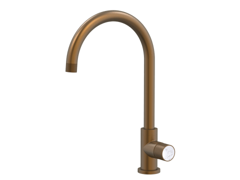 Tapware ParTaps IDK Marble Sink Gooseneck Mixer Colour: Burnished Insert: Bianco Marble Place & Palette