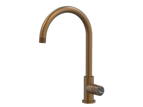 Tapware ParTaps IDK Marble Sink Gooseneck Mixer Colour: Burnished Insert: Nero Marble Place & Palette