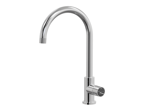 Tapware ParTaps IDK Marble Sink Gooseneck Mixer Colour: Chrome Insert: Nero Marble Place & Palette