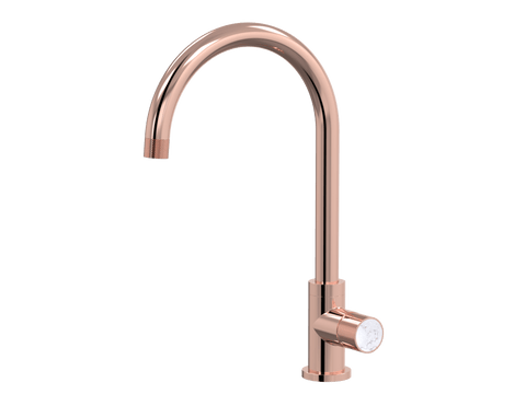 Tapware ParTaps IDK Marble Sink Gooseneck Mixer Colour: Copper Insert: Bianco Marble Place & Palette