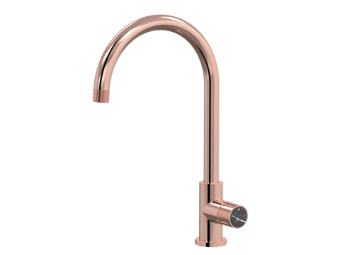 Tapware ParTaps IDK Marble Sink Gooseneck Mixer Colour: Copper Insert: Nero Marble Place & Palette
