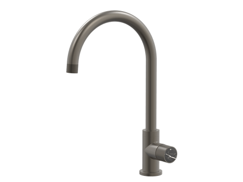 Tapware ParTaps IDK Marble Sink Gooseneck Mixer Colour: Gunmetal Insert: Nero Marble Place & Palette