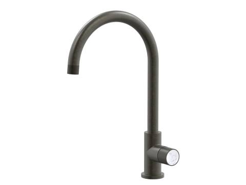Tapware ParTaps IDK Marble Sink Gooseneck Mixer Colour: Volcanic Grey Insert: Bianco Marble Place & Palette