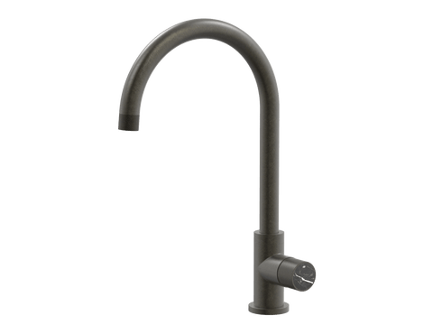 Tapware ParTaps IDK Marble Sink Gooseneck Mixer Colour: Volcanic Grey Insert: Nero Marble Place & Palette