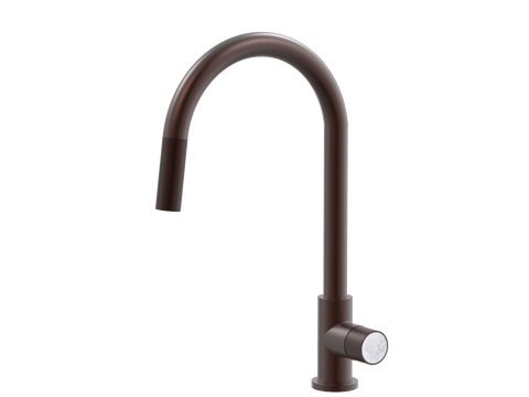 Tapware ParTaps IDK Marble Sink Gooseneck Pull-Out Mixer Colour: Antique Copper Insert: Bianco Marble Place & Palette