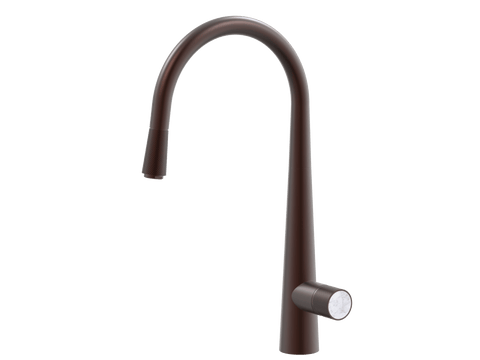 Tapware ParTaps IDK Marble Sink Pull-Out Mixer Colour: Antique Copper Insert: Bianco Marble Place & Palette