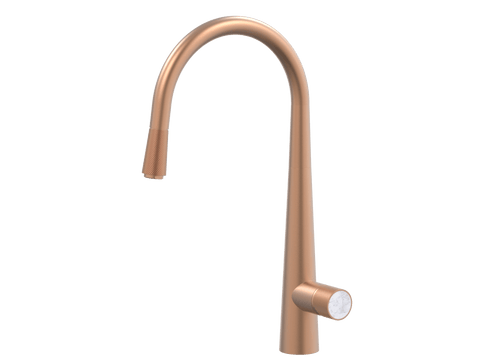 Tapware ParTaps IDK Marble Sink Pull-Out Mixer Colour: Brushed Copper Insert: Bianco Marble Place & Palette