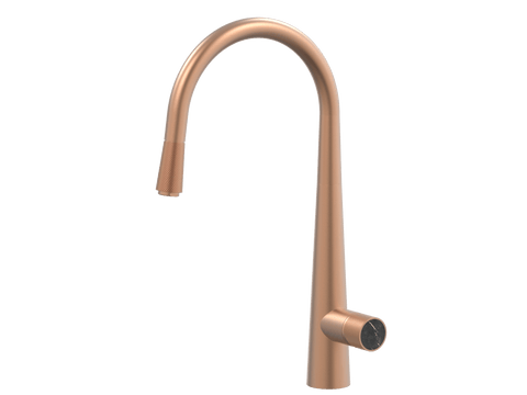 Tapware ParTaps IDK Marble Sink Pull-Out Mixer Colour: Brushed Copper Insert: Nero Marble Place & Palette
