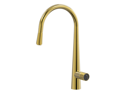 Tapware ParTaps IDK Marble Sink Pull-Out Mixer Colour: Gold Insert: Nero Marble Place & Palette