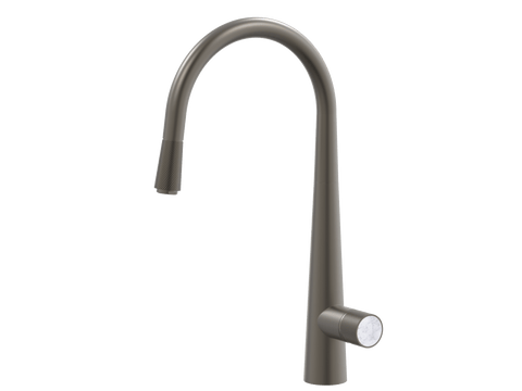Tapware ParTaps IDK Marble Sink Pull-Out Mixer Colour: Gunmetal Insert: Bianco Marble Place & Palette