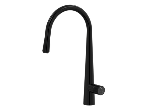 Tapware ParTaps IDK Marble Sink Pull-Out Mixer Colour: Midnight Black Insert: Nero Marble Place & Palette