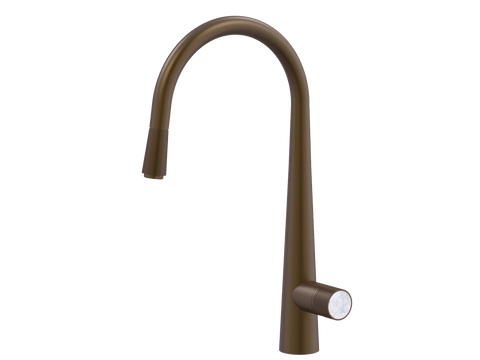 Tapware ParTaps IDK Marble Sink Pull-Out Mixer Colour: Native Brass Insert: Bianco Marble Place & Palette