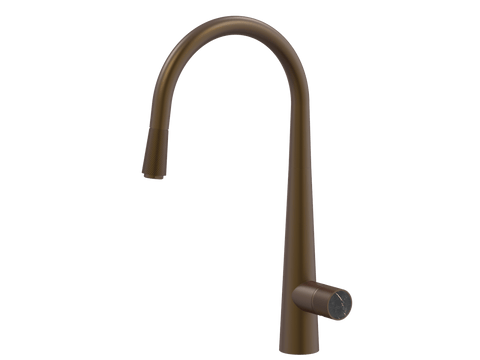 Tapware ParTaps IDK Marble Sink Pull-Out Mixer Colour: Native Brass Insert: Nero Marble Place & Palette